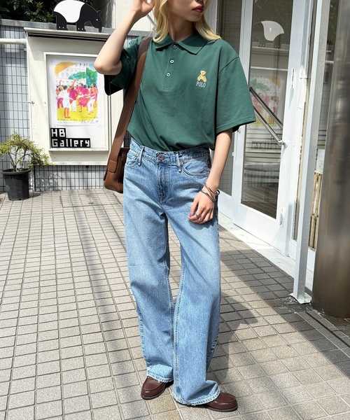 「POLO BCS」 半袖ポロシャツ M ネイビー レディース_画像6