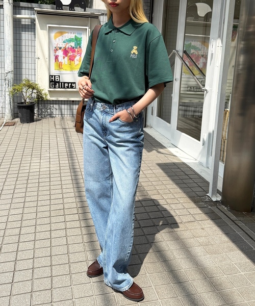「POLO BCS」 半袖ポロシャツ M ネイビー レディース_画像9