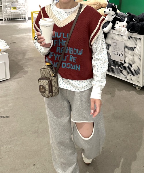 「Alley by w closet」 スウェットパンツ FREE グレー レディース_画像3