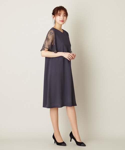 「AIMER」 半袖ワンピース M ワイン レディース_画像2