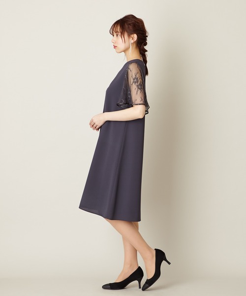 「AIMER」 半袖ワンピース M ワイン レディース_画像4