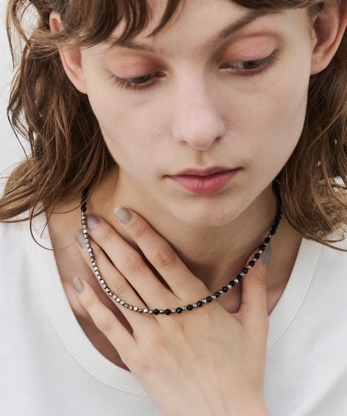 AFF AIVER ネックレス 天然石カットビーズネックレス MADE IN JAPAN 