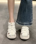 厚底 サンダル 厚底スニーカーサンダル レース...の詳細画像5