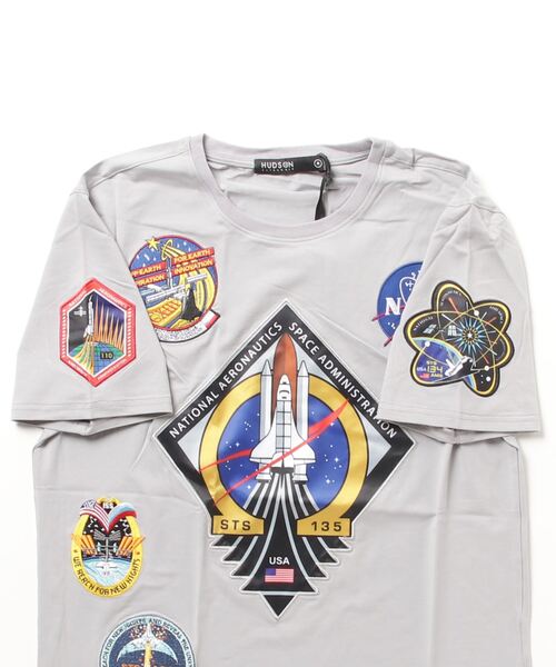 HUDSON×NASA  総刺繍&ワッペン フロントジップフーディーパンツセット HUDSON tシャツ 「HUDSON」（UN）刺繍ワッペン デザイン Tシャツ