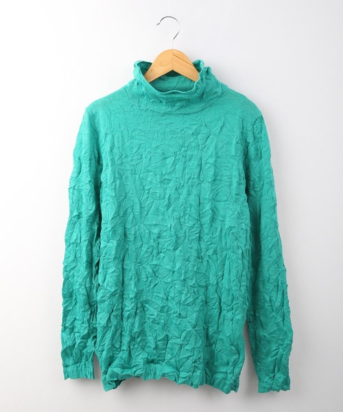 ニット セーター BRODIAEA シワ加工ニット ボトルネック レディース