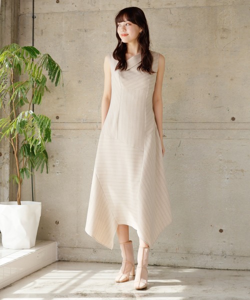 LADYMADE ワンピース アシメストライプワンピース : ZOZOTOWN