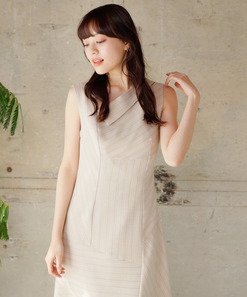 LADYMADE ワンピース アシメストライプワンピース : ZOZOTOWN