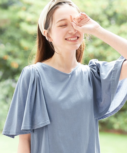tシャツ 「夏SALE／E‐QUALITY／手洗い可」チュールディティールプルオーバー レディース Reflect tシャツ 「夏SALE／E‐QUALITY／手洗い可」チュール