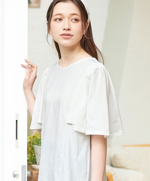 tシャツ ギャザーポンチョカットソー レディース ポンチョ Tシャツ/カットソー」に該当するトップスファッション
