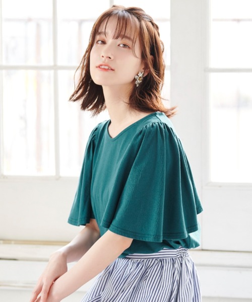 tシャツ Ice Silk Draped Gather T レディース Ice Silk Draped Gather T/アイスシルクドレープギャザーTシャツ