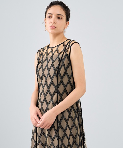 ANAYI ドレス ダイヤエンブロイダリーフレア ワンピース