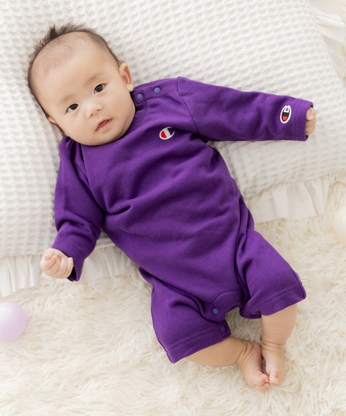 Champion（チャンピオン） ベビー服 ロンパース ロゴ長袖カバーオール
