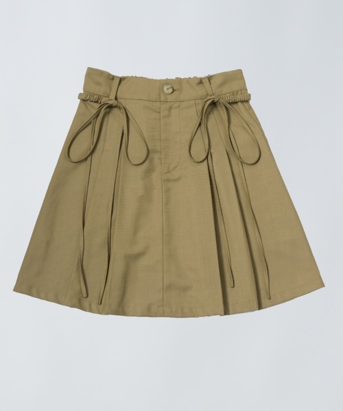 スカート 2way ribbon belt mini skirt/ウエストリボンタックミニ