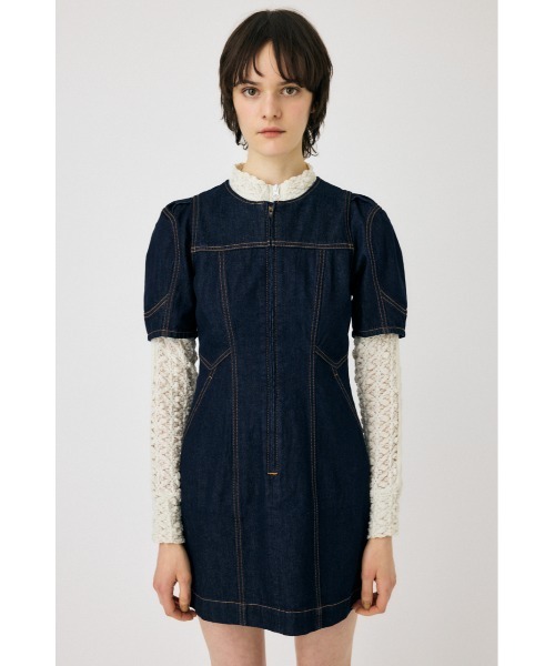 MOUSSY ミニワンピース MOUSSY | FRONT ZIP MINI ドレス (ワンピース(ミニ・ミディアム