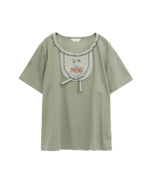 PINK HOUSE tシャツ クロスステッチ刺繍入りカットソー