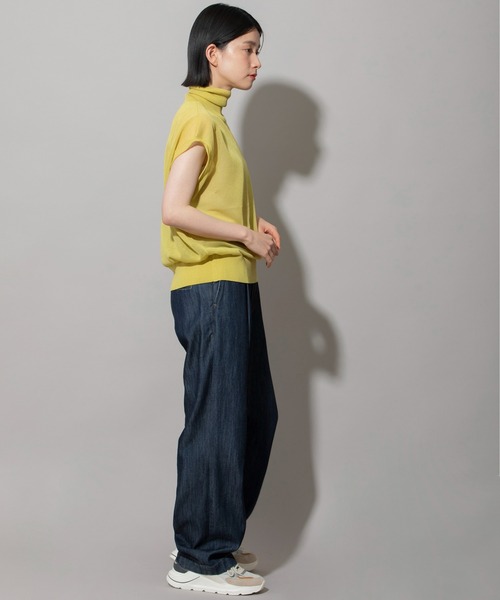 大人気!mnml★シアー ニット ジャージー L/S Tシャツ Munich ニット セーター シアージャージニットタートルネック