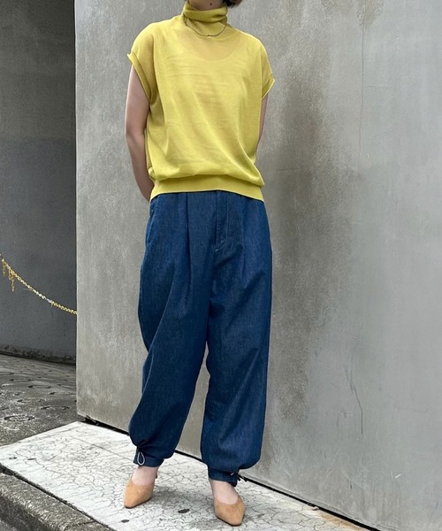 大人気！mnml★シアー ニット ジャージー L/S Tシャツ Munich ニット セーター シアージャージニットタートルネック