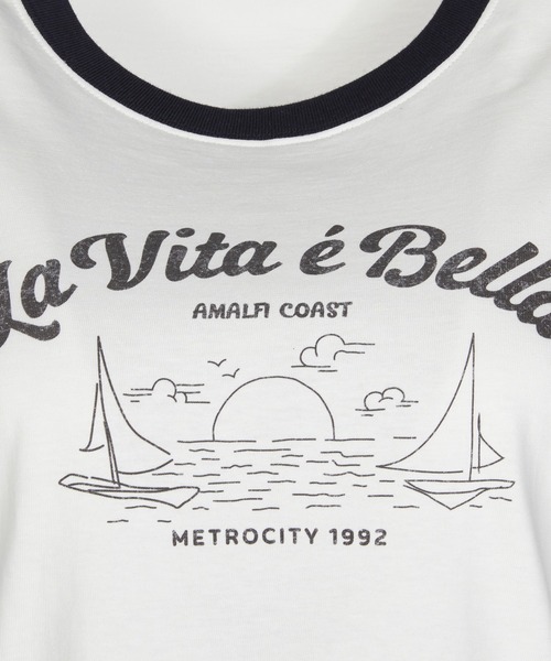 tシャツ 「メトロシティ」La Vita E Bella Tシャツ 半袖 デザイン ロゴ レトロ レディース METROCITY tシャツ 「メトロシティ」La Vita E Bella Tシャツ