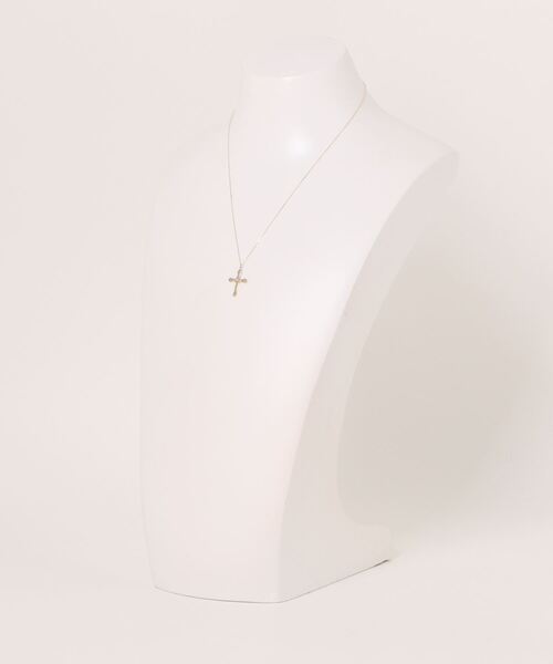 美品♡con affetto♡コンアフェット K10 ダイヤ クロス ネックレス con affetto(ファッション) ネックレス K10ダイヤクロス
