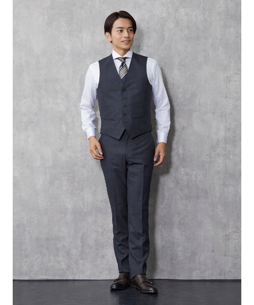 【3ピース】Perfect Suit FActoryセットアップスーツ ネイビー Perfect Suit FActory セットアップ 「パンツウォッシャブル