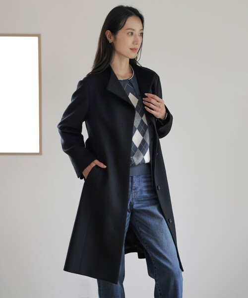 コート アウター Super150sAZAMIビーバー スタンドカラー レディース