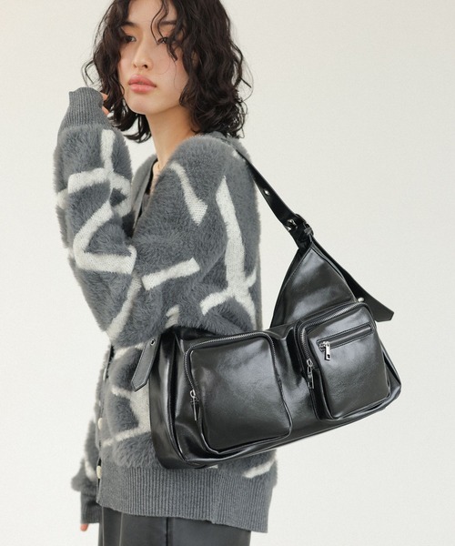 まみー出品① LEPSIM（レプシィム） ショルダーバッグ バッグ フェイクレザーダブル