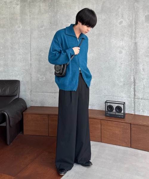 SINSS セーター ニット Loose silhouette zip knit / ルーズ