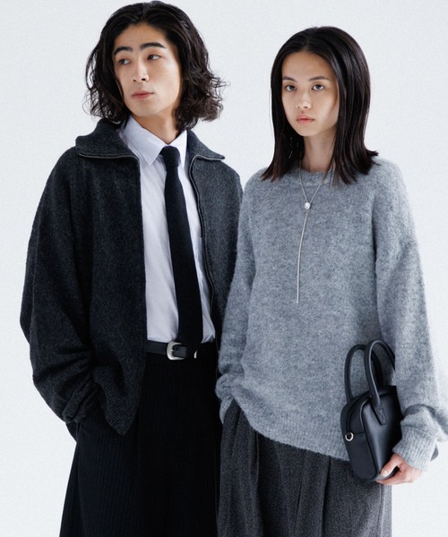 【SINSS】ルーズシルエットジップニット SINSS セーター ニット Loose silhouette zip knit / ルーズ