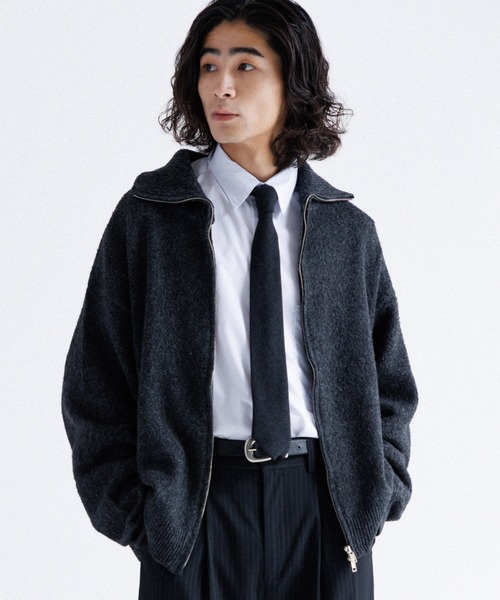 【SINSS】ルーズシルエットジップニット　Sサイズ SINSS セーター ニット Loose silhouette zip knit / ルーズ