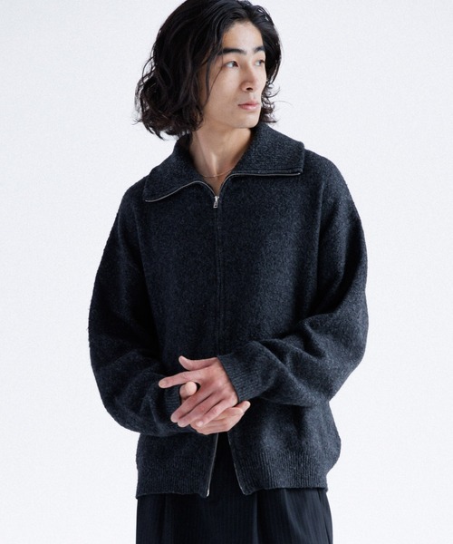 SINSS セーター ニット Loose silhouette zip knit / ルーズシルエット 