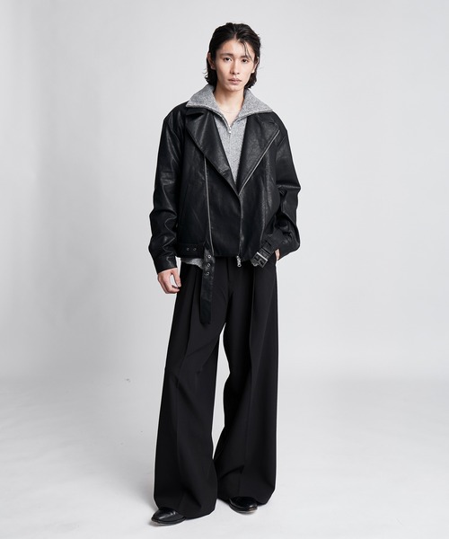 SINSS タートルネック セーター ニット Loose silhouette zip knit