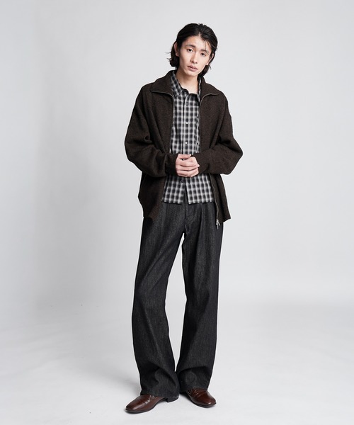 SINSS タートルネック セーター ニット Loose silhouette zip knit