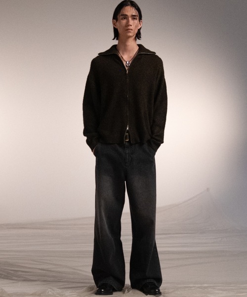 SINSS セーター ニット Loose silhouette zip knit / ルーズ
