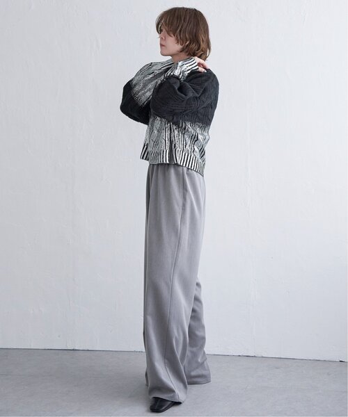 notch. ニット セーター 箔プリントケーブルニット レディース