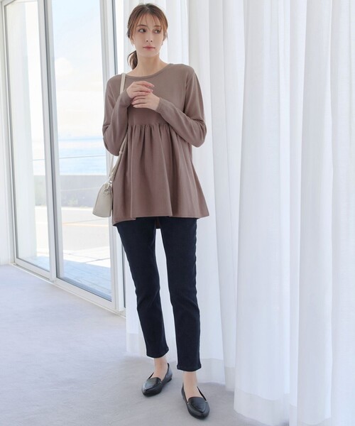 ちゃちゃ様 デニム 36茶 Tiaclasse ジーンズ デニム デニムパンツ マシュマロタッチデニム