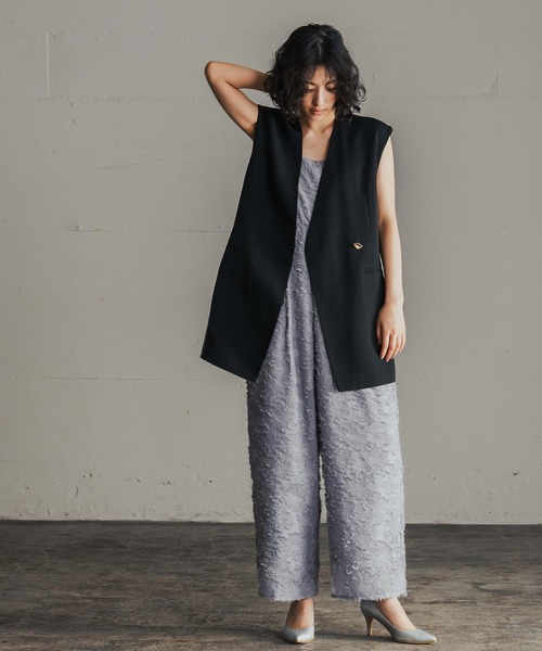 GIRL DRESS FOR NOW パンツドレス フリンジジャガード