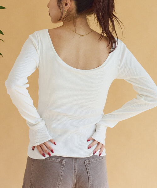 tシャツ 脇ギャザー前スリットトップス レディース gy356013-6.jpg