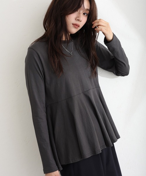ElegChic tシャツ 裾 フレア 長袖 カットソー レディース : ZOZOTOWN