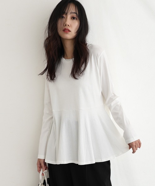【ホワイト】アシメフレアカットソー 01165030250-p.jpg?ts=1774622152237