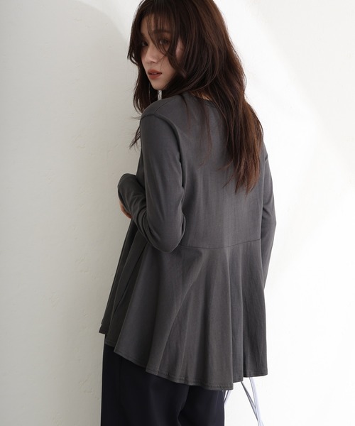 ElegChic tシャツ 裾 フレア 長袖 カットソー レディース : ZOZOTOWN