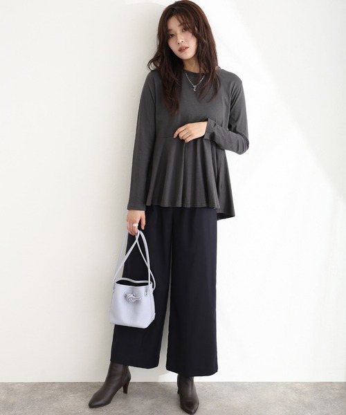 ElegChic tシャツ 裾 フレア 長袖 カットソー レディース : ZOZOTOWN