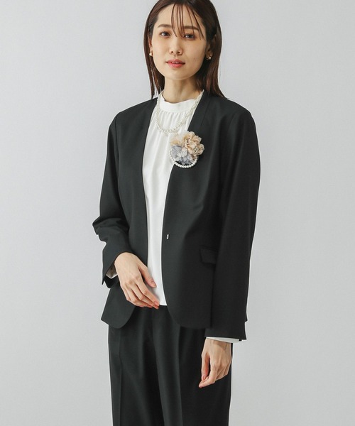 新品タグ付き✨グローバルワーク　美シルエット　ノーカラー　ジャケット 入学式 GLOBAL WORK ジャケット ノーカラージャケット ウツクシルエット