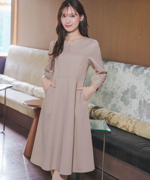 Tiaclasse ワンピース ハートネックくるみ釦ワンピース : ZOZOTOWN