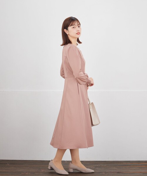 Tiaclasse ワンピース ハートネックくるみ釦ワンピース : ZOZOTOWN
