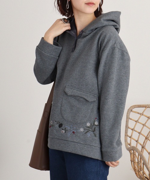 パーカー EMAGO 花刺繍パーカー レディース Emago パーカー EMAGO 花刺繍パーカー レディース : ZOZOTOWN
