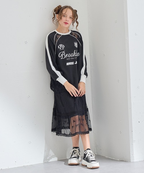 BISKEE tシャツ レースゲームグラフィックロンT/ロングTシャツ