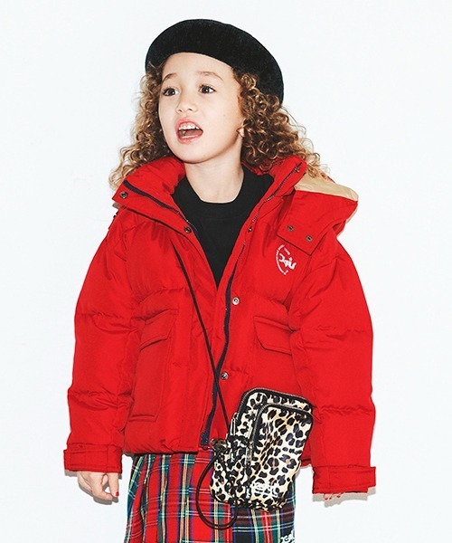 「X-girl Stages」 「KIDS」ダウンジャケット 110cm レッド キッズ_画像6