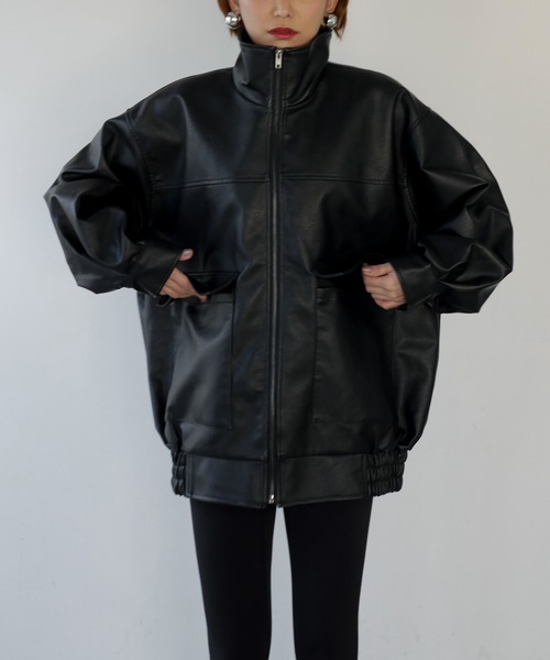 My shawty ブルゾン アウター f/leather stand over blouson  