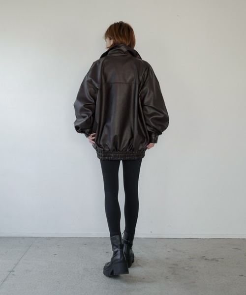 My shawty ブルゾン アウター f/leather stand over blouson  