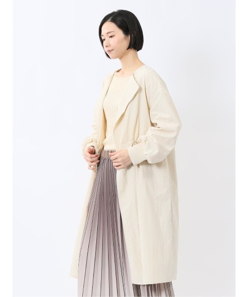 まっきーさん専用 極美品✨イレーヴ　21AW　ダブルメルトンノーカラーコート　グ ノーカラーIラインロングコート（ノーカラーコート）｜ElegChic